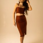 Rust Orange Fringe Skirt image 1