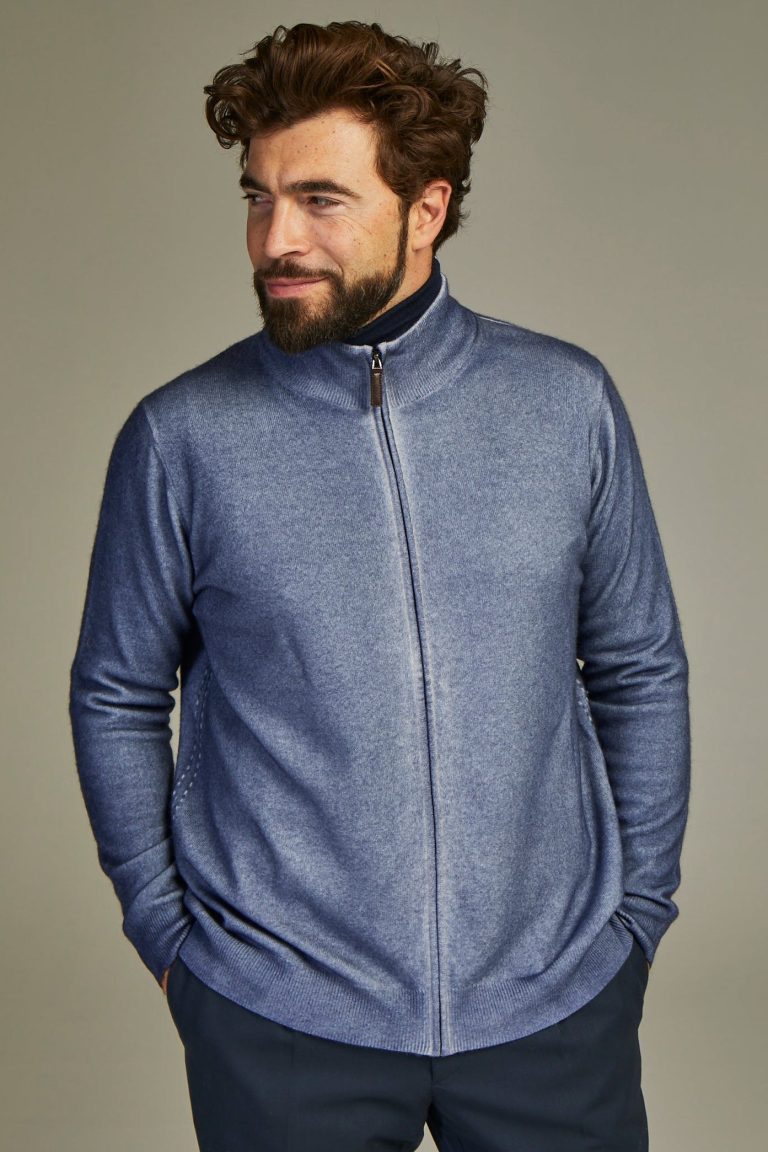 Zip Jacket Cashmere Denim