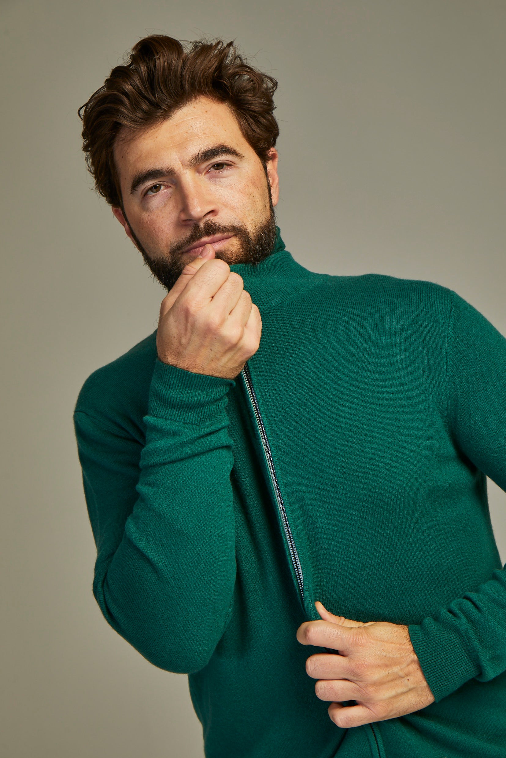 Zip Jacket Cashmere Green