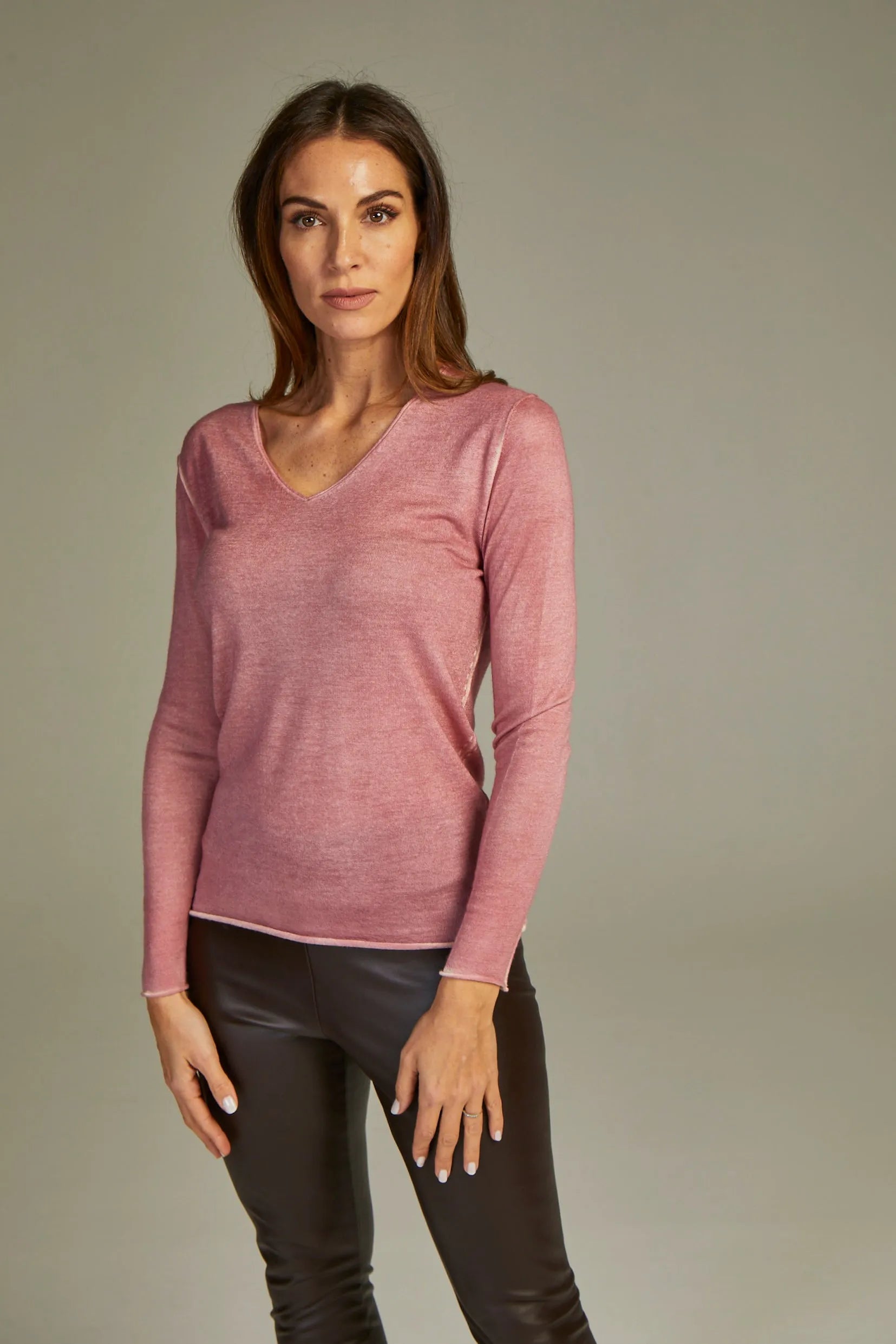 Fit Cashmere Sweater Rosa Antico