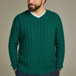 Cable cashmere sweater Solid Emerald image 2