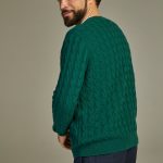 Cable cashmere sweater Solid Emerald image 6