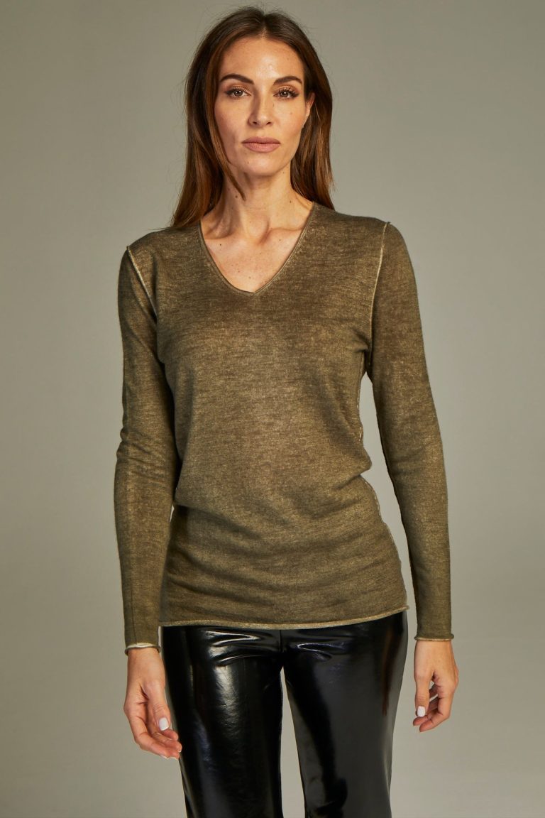 Fit Cashmere Sweater Olive
