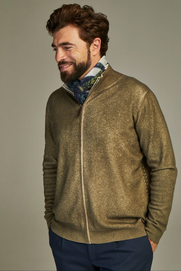 Zip Jacket Cashmere Olive