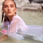 Off-shoulder White Tull Pearl Dress image 3