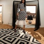 Triangle Pattern Peplum Skirt With Tulle image 1