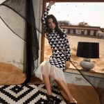 Triangle Pattern Peplum Skirt With Tulle image 2