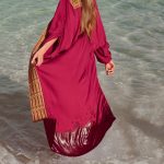Heavy Embroidered Maroon Kimono image 3