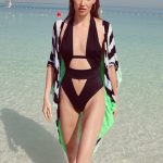 Striped Neon Green Kimono image 2