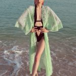 Mint Green Lace Kimono image 1