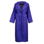 Chloe Ribbed Woven Coat in Vivid Ultra Violet Ribbed Woven Fabric With Belt image 1