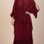 Verity Tulle Maxi Dress in Burgundy image 8