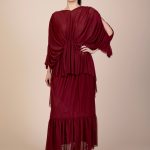 Verity Tulle Maxi Dress in Burgundy image 2
