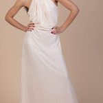 Fiona Pleated Dress in Cream image 5
