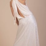 Fiona Pleated Dress in Cream image 7