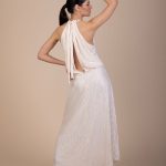 Fiona Pleated Dress in Cream image 3