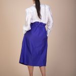 Ava Long Skirt in vivid ultra violet ribbed woven fabric image 6