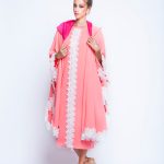 Baby Pink Puncho Wrap Cape With White Lace and small pearls image 8
