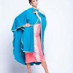 Baby Blue Puncho Wrap Cape With Pearls image 2