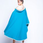 Baby Blue Puncho Wrap Cape With Pearls image 3