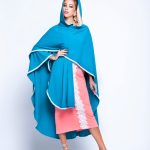Baby Blue Puncho Wrap Cape With Pearls image 5
