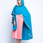Baby Blue Puncho Wrap Cape With Pearls image 6