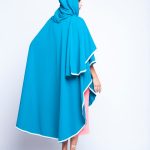 Baby Blue Puncho Wrap Cape With Pearls image 7