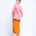 Baby Pink And Ochre Twin Set With Embroidery image 4