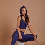 Women's Hooded Sports Bra - Navy image 9