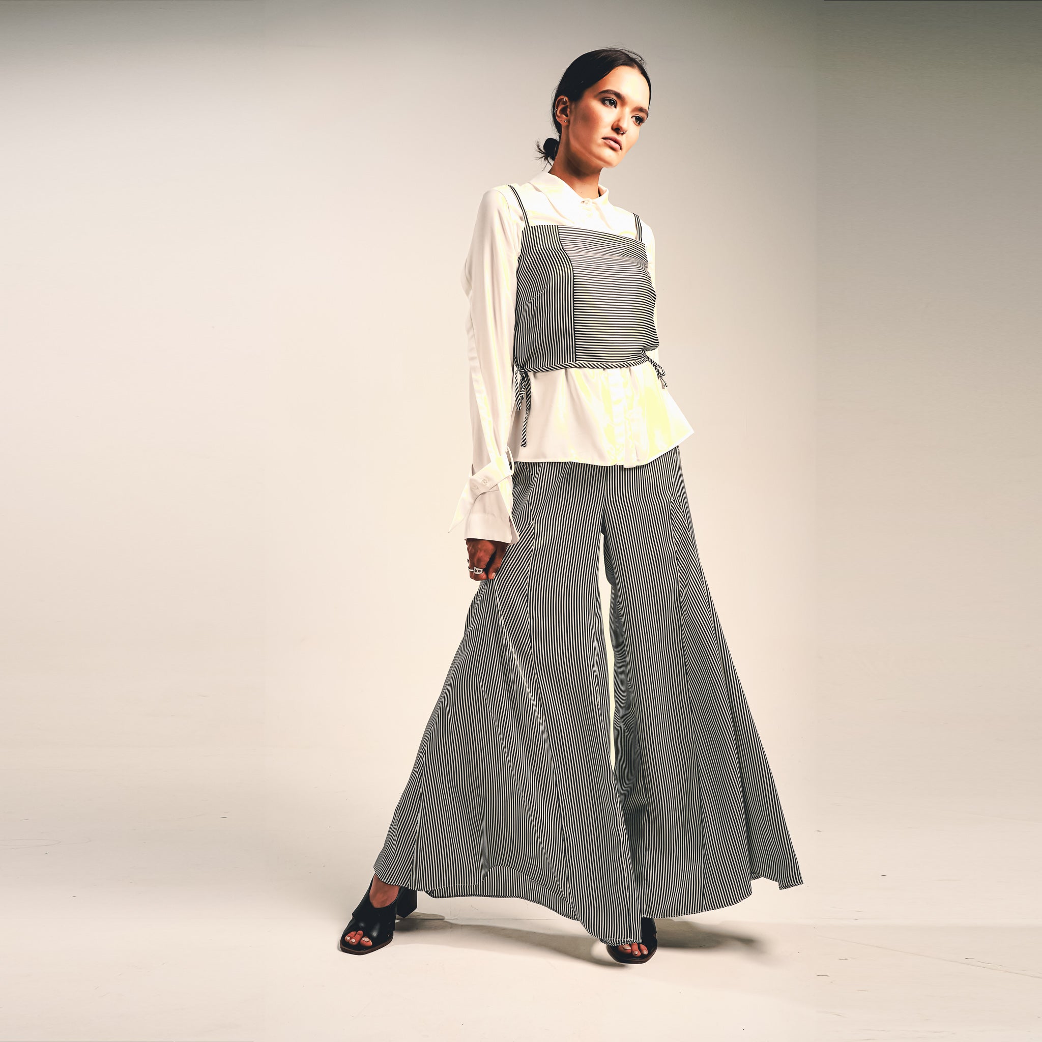 Stripe Wide Leg Trouser