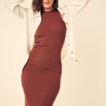 Lena Ribbed Fitted Midi Dress image 11