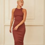 Lena Ribbed Fitted Midi Dress image 9