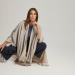 Woven cashmere Cape Beige/Grey image 9