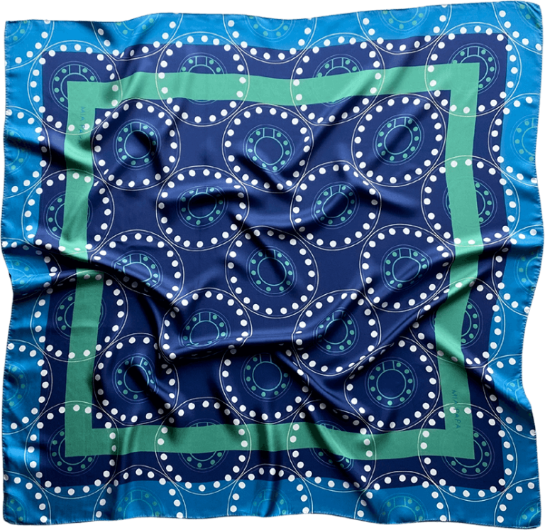 Delphi silk scarf Blue