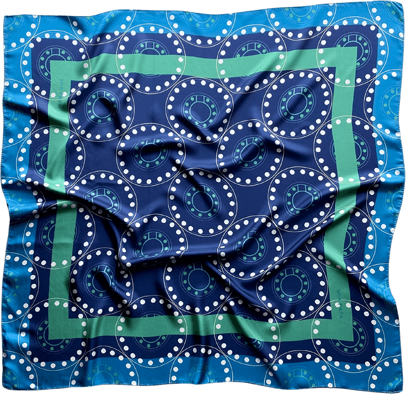 Delphi silk scarf Blue