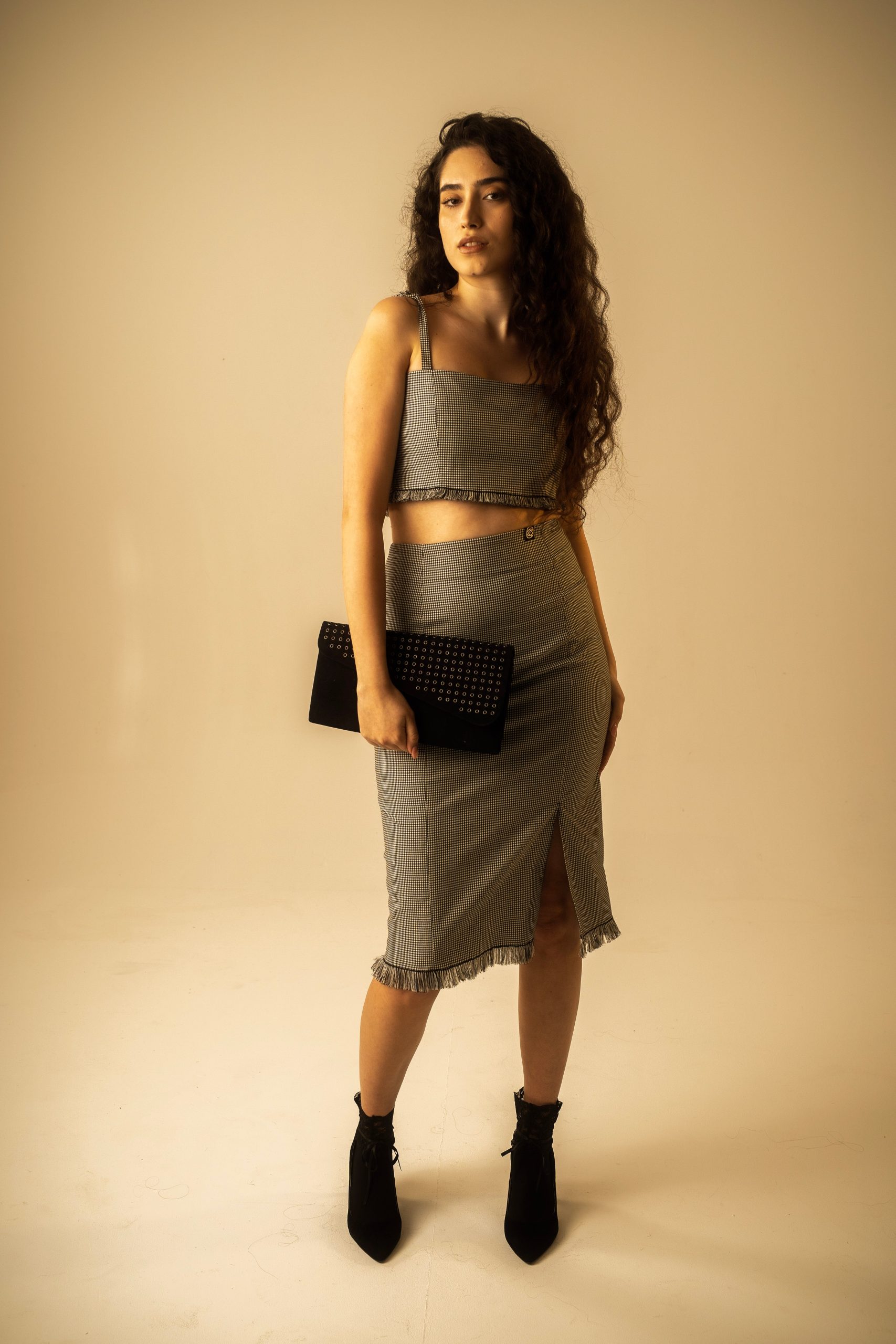 Check Fringe Bralette