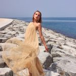 Asymmetrical Nude-Beige dress image 4