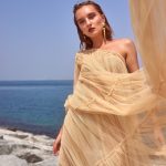 Asymmetrical Nude-Beige dress image 5