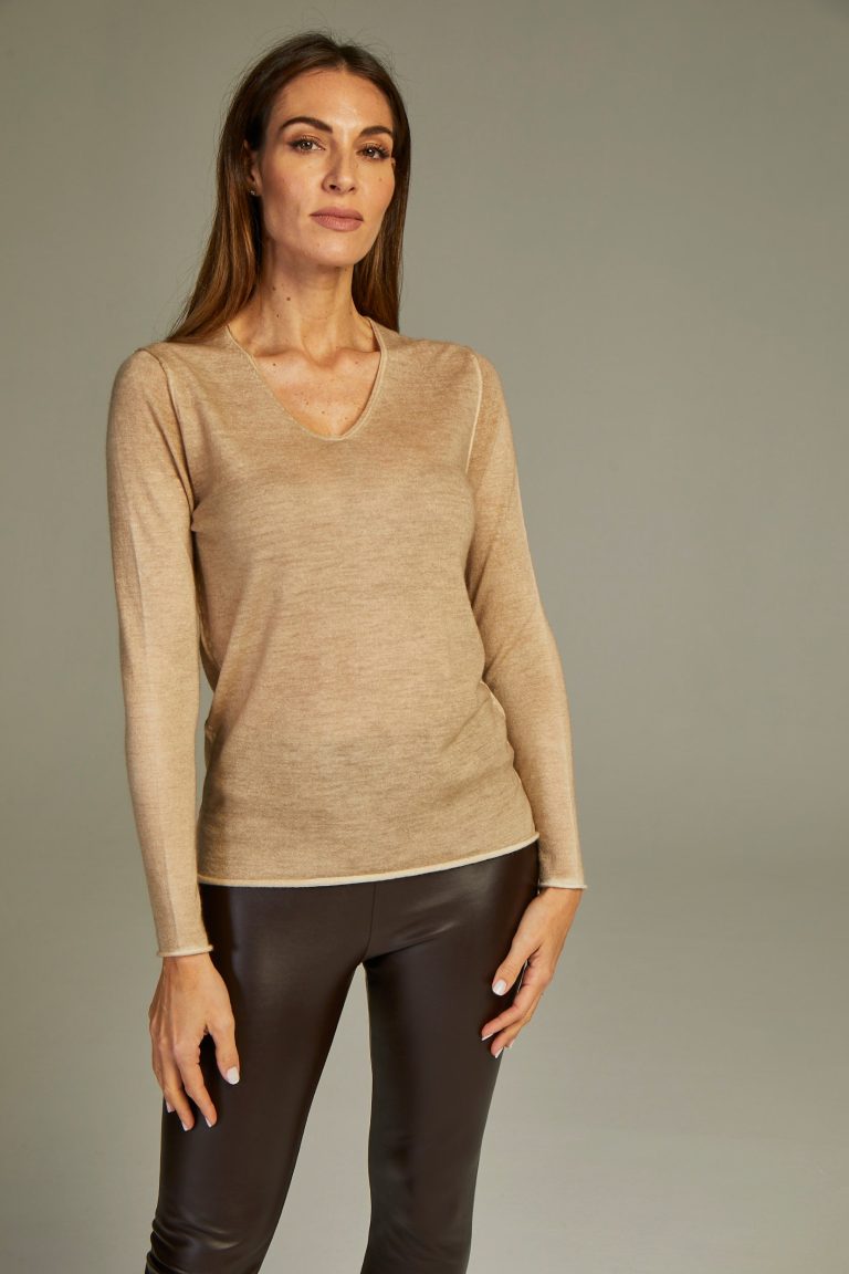 Fit Cashmere Sweater Beige