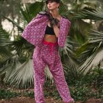 Pink Flower Velvet Leggings image 1