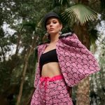 Pink Flower Velvet Leggings image 2