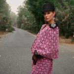 Pink Flower Velvet Leggings image 3