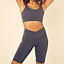 Blake Biker Stretch High Rise Shorts - Grey image 2