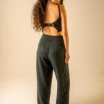 Teal Pleat Trousers image 3