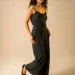 Teal Pleat Trousers image 2