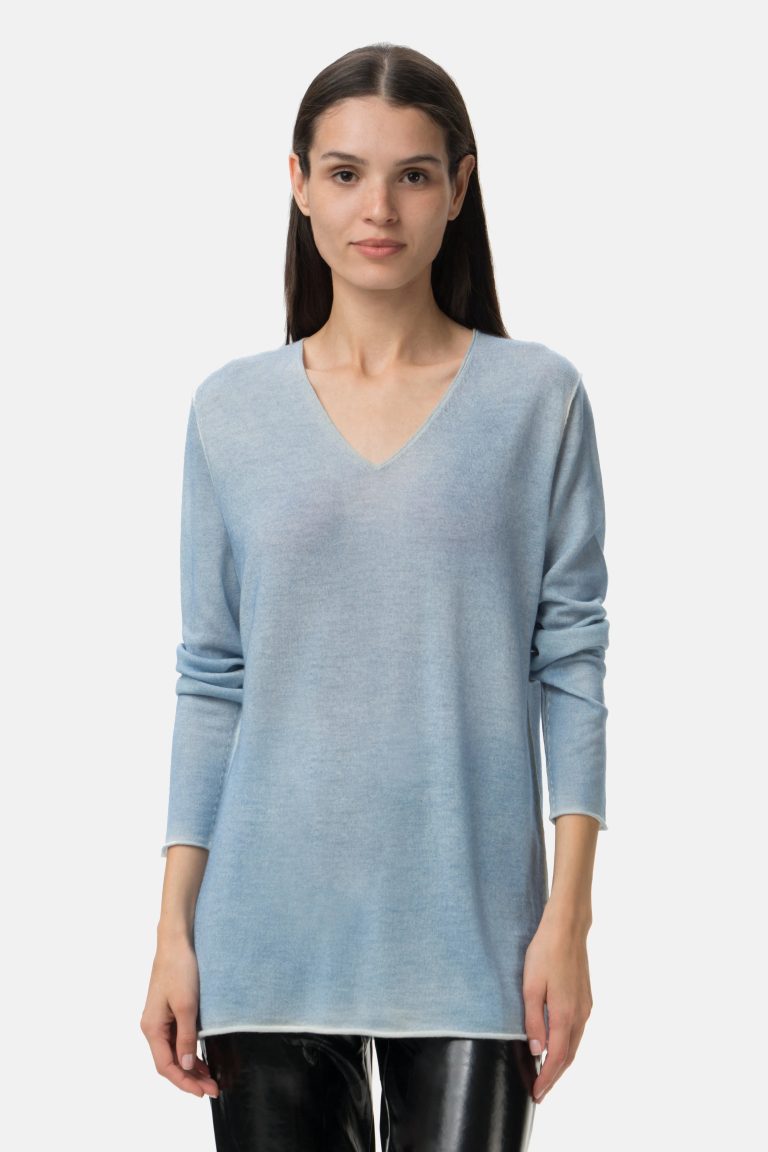 Fit Cashmere Sweater Azzurro