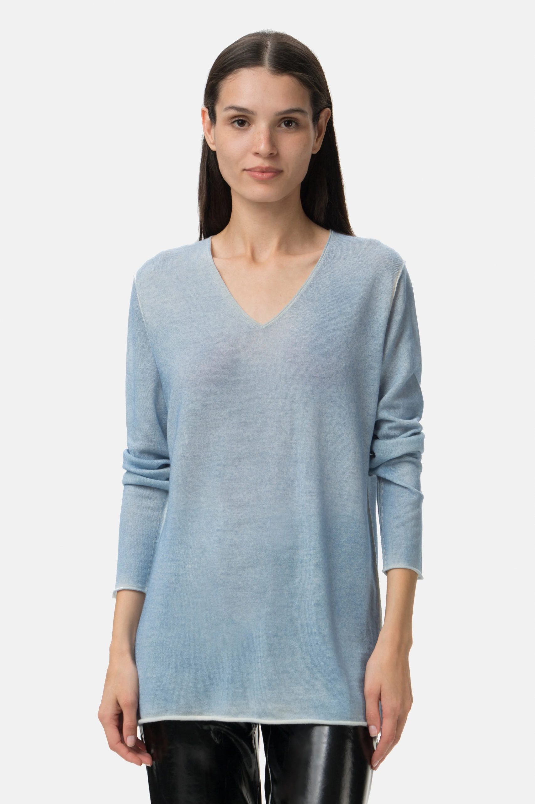 Fit Cashmere Sweater Azzurro