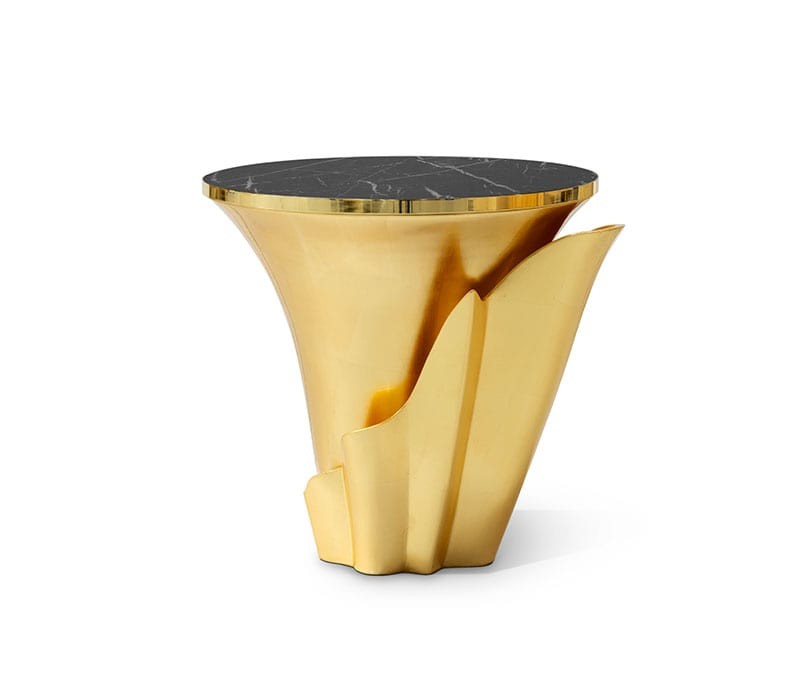 Yasmine Gold Leaf Side Table