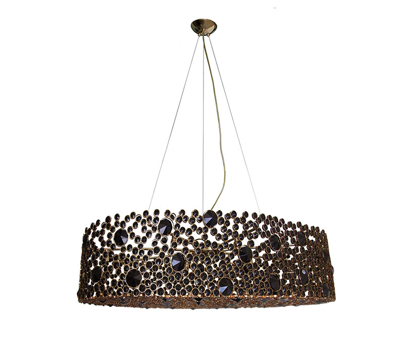 Eternity Oval Black Glass Chandelier
