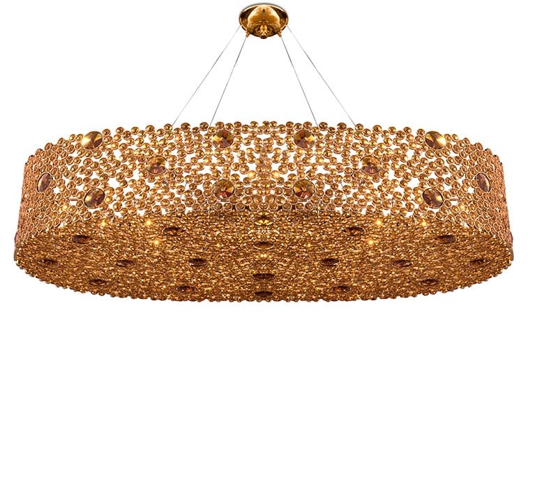 Eternity Oval Bronze Glass Chandelier